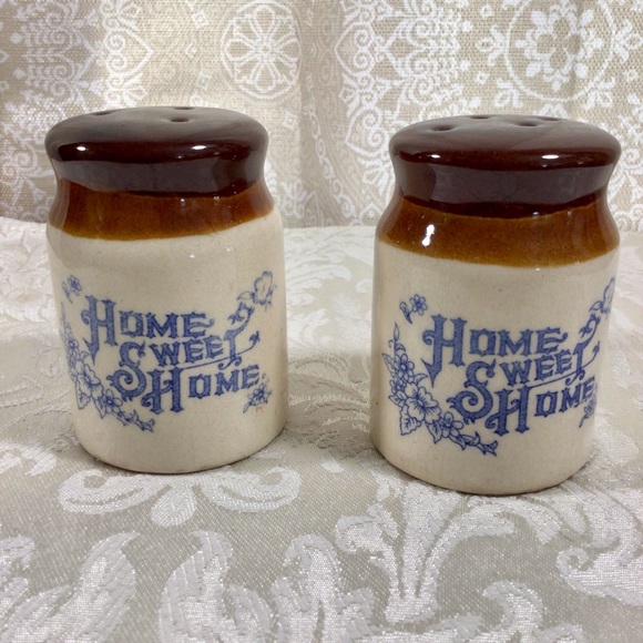 Other - Vintage Crock “Home Sweet Home” Salt and Pepper Shakers